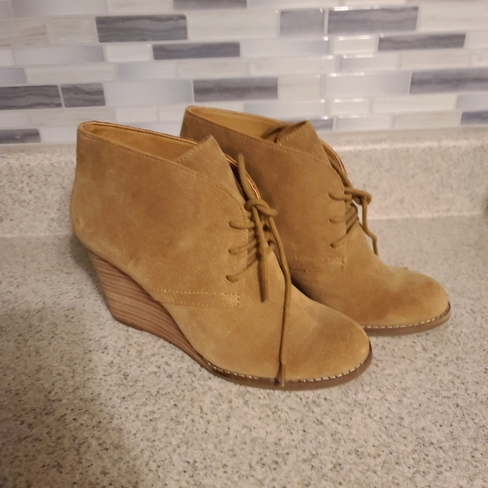 Lucky Brand Suede Wedge Booties